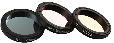 Astromania 1.25-Inch Specialized Planetary Imaging Filter Set - 3-Piece (UV, IR, CH4) - Enhances Astrophotos