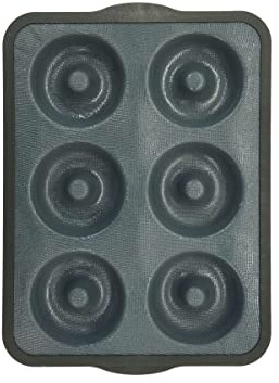 Zenker 685539 Donut-Form aus Silikon, Glasfaser, Platte für 6 Donuts, Backform für Donuts, Silikon, Glasfaser, Nylon, Grau, 36 x 26 x 3 cm, Schwarz | Kochen ohne Fett, einfaches Herauslösen aus der Form, 6 hausgemachte Donuts, 36 x 26 cm, spülmaschinenfest, backofenfest