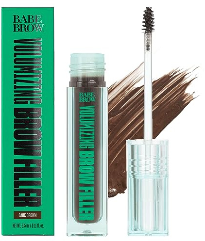 Babe Original Volumizing Eyebrow Filler For Thicker Brows - Tinted Brow Gel with Peptides & Biotin, Smudge Resistant Brow Mascara, Dark Brown