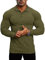 Lehmanlin Muskel-Poloshirts für Herren Langarm Stretch Slim Fit Baumwolle Golf T-Shirt (Grün/2XL)