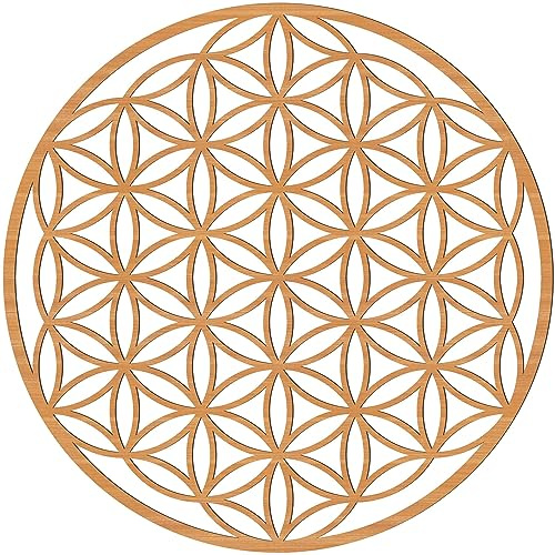 Generisch Blume des Lebens aus Holz – Handgefertigtes Wandbild Ø 20 cm in Buchen-Optik – 4 mm Pappelholz – Wanddeko für Wohnzimmer, Yoga und Meditation – Hergestellt in Österreich