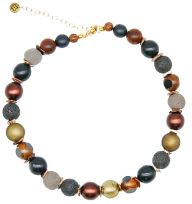 Feliss Handmade: Kedjor av pärlor, halsband damer. Statement kedja 45 cm lång. Choker-halsband, estetiskt halsbandssmycke. pärlor pärlhalsband för kvinnor, no_material_typ