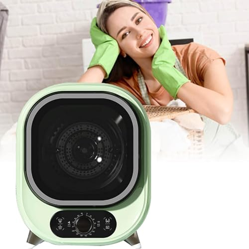 DPQYJPP Mini asciugatrice ventilata, asciugatrice da Tavolo Portatile, asciugatrice a condensatore Indipendente, asciugatrice elettrica Portatile, capacità di carico di 0,8 kg,Green