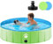 YIKANWEN Piscina per Cani Pieghevole,Piscina Pieghevole per Cani 140x30cm in PVC,Piscina per Cani xl Grandi Stabile e Antiscivolo,Piscina per Cani Taglia Grande per Bambini,Verde,Rotonda