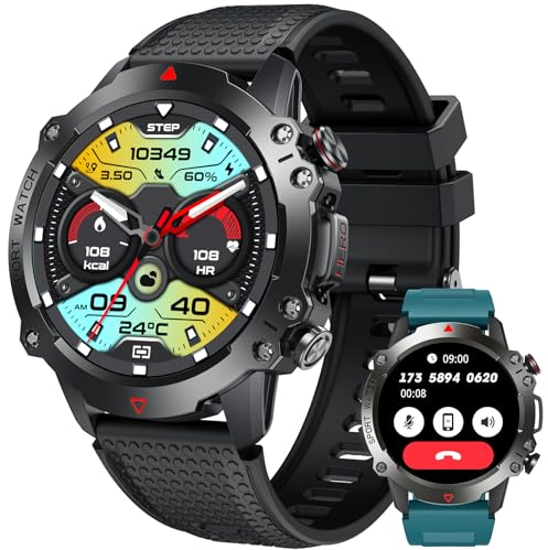 Smartwatch Fitnessuhr Sportuhr Wasserdicht Uhren: 1.42 Herren Smart Watch Fitness Armbanduhr mit Telefonfunktion Schlafmonitor Schrittzähler Pulsuhr 100+ Sportmodi Fitness Uhr Männer für iOS Android