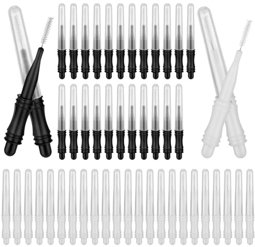 Thinp 50 Pcs Micro Eyebrow Brush with Cap,Brow Lamination Brush Eyelash Brow Brush Micro Spoolies Lash Filler Eyebrow Lash Lift Tools for Eyebrows and Eyelashes Extensions(Black and White)