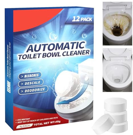 12 pastiglie per WC in schiuma, detergente per WC, disincrostante per WC, resistente, per la pulizia del WC, detergente per WC, detergente per candeggina, detergente per WC in schiuma frizzante (te)