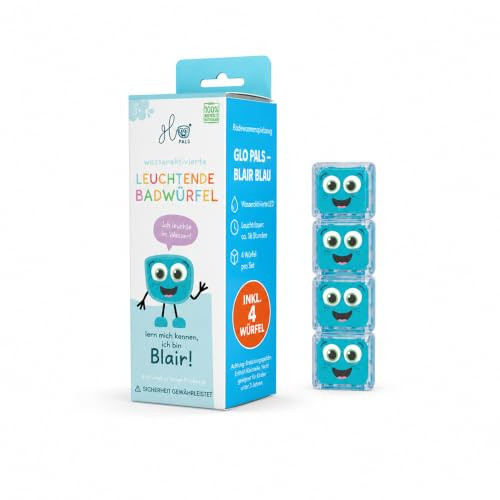 Glo Pals 4er-Set leuchtende Badewürfel – Wasseraktivierte LED-Würfel für EIN sensorisches Badeerlebnis - Blair Blau