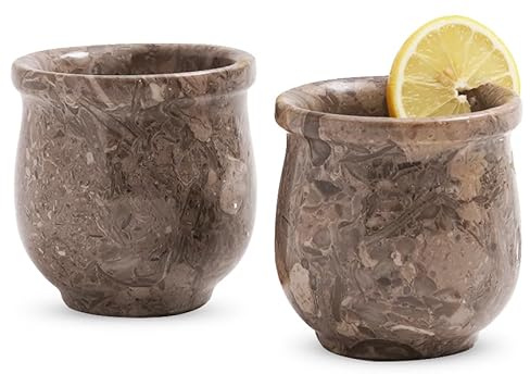 Radicaln Marble Shot Glasses 2 inches Handmade Drinking Glasses Set of 2 for Home Decor, Ideal Vodka, Whiskey and Tequila Glass for Home Bar (Oceanic)