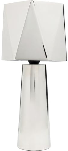 Kare Design Tischlampe Martha Silber, 38cm Höhe, Eckig, Metall, Moderne Tischlecuhte, Schlafzimmer, Büro, keine Leuchtmittel inklusive, 38x17x17 cm (HxBxT)