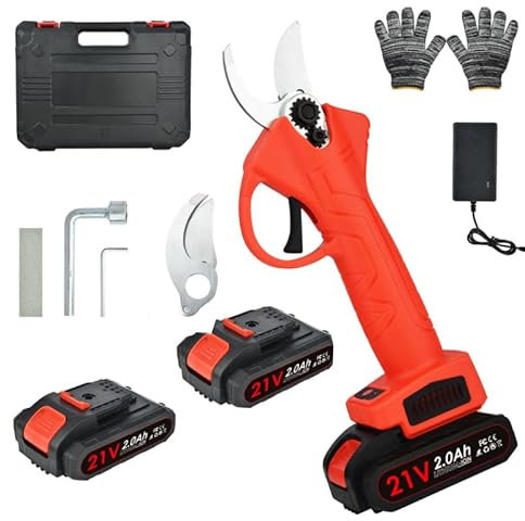 Secateur Electrique avec batterie 30mm: Secateur Electrique Sans Fil avec 2 batteries 2000mAh, Sécateur électrique de Jardin pour Massifs de fleurs, Branches, Oliviers, Vignes, Pommiers