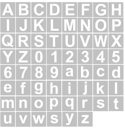 62pcs Letter Number Stencils, 3 Inch Washable Reusable Plastic Letter Number Template Letters Craft Stencils for Art Drawing, Craft DIY Writing