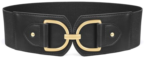 Waist Wow Damen Breite Gürtel für kleider Mode Elastischer Taillengürtel Damen Stretchgürtel Hüftgürtel mit Goldene Schnalle