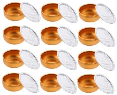 Healeved 12piezas Tarros De Vacíos Para Aromáticas Recipientes De Metal Redondos Con Tapa Almacenamiento Práctico y Hermético Para Manualidades y Cosméticos