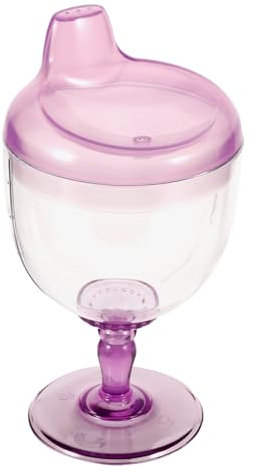 Veemoon Children S Anti-Fall Sippy Cup 6Oz Plastic Wine Glass for Toddlers Baby Training Cup for Juice Milk Water 15Cm Glass Goblet Design