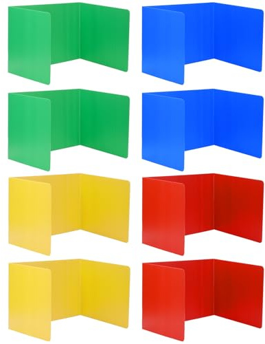 Bunte Schreibtisch-Trennwände für Schülerprüfungen und einfachen Schutz der Privatsphäre, Klassenzimmer, Schule, Kunststoff, Studium, Carrel Trennwand (4 Farben), 8 Stück