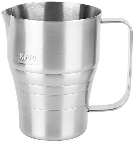 Grcfumo 900ml Stainless Steel Coffee Pitcher, Non Sticky Coffee Frothing Cup, Milk Jug Steaming Pitcher, Tip Mouth Frothing Pitcher for Cafes, West Restaurants and Bars