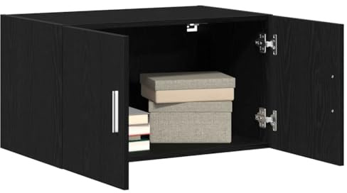 vidaXL Meuble Mural Chêne Noir 70 x 42.5 x 40 cm Bois d'ingénierie, Armoire Murale Moderne, Design rectangulaire, Espace de Rangement, étagère en Bois, Gain de Place, Salon Bien rangé