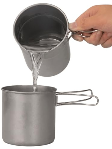 Camping Pot – 2 x rostfritt stål camping cookware kaos | lätt, mångsidig camping – matlagningsset med tillförlitlig | bärbart matberedningsverktyg för trädgård, ryggsäckar, vandring, bergsklättring
