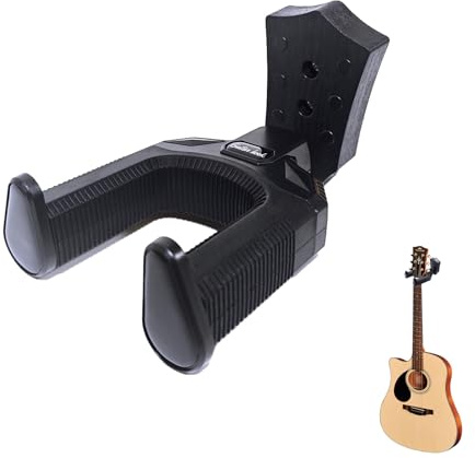 DHSUN Support mural pour guitare électrique, support mural à verrouillage automatique, support mural universel avec base, support de crochet de guitare, support en caoutchouc qui ne rayera pas la