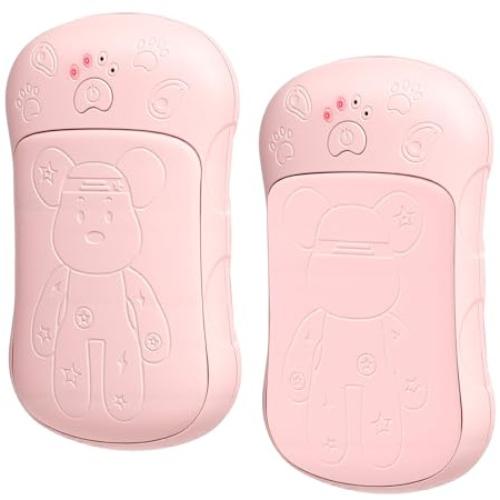 Calentador de Manos, 2 en 1 Calienta Manos de Bolsillo Magnético 6000mAh 2 Packs Calentador de Manos Eléctricos Reutilizables con USB 4 Niveles de Calor Calentador para Christmas Regalos (Rosa)