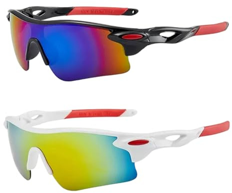 MustuVerve 2 Pack Kids Sunglasses for Boys Girls, Stylish UV 400 Protection Eyewear Adults Teens Fashionable Sports Sunglasses Protection Eyewear Childrens for Cycling Running Baseball Golf Outdoor