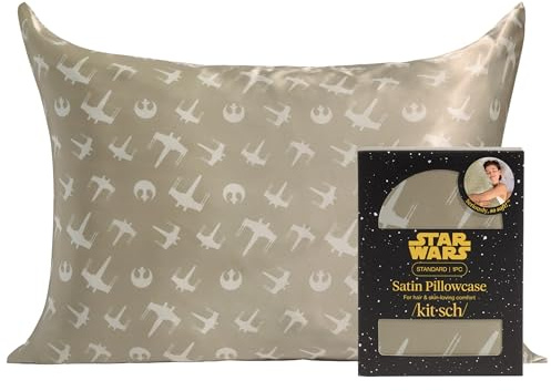 Kitsch x Star Wars Rebel Alliance Satin Pillowcase | Satin Pillowcase with Zipper, Better Than Silk Pillowcase | Frizz-Reducing Pillow Case for Hair & Skin Care, Cooling & Breathable - Standard