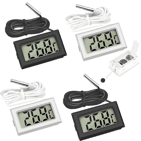 4Pcs Fridge Freezer Thermometer uk with External Probe, Digital Thermometer