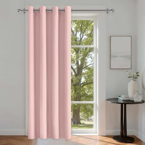DWCN Raumteiler Vorhang Blickdicht Blush Rosa Verdunklungsvorhänge H210xB132cm Thermogardine gegen Kälte Tür Vorhang Lärmschutz Gardinen mit Schlaufen für Schlafzimmer,Wohnzimmer,Büro,1 Stück