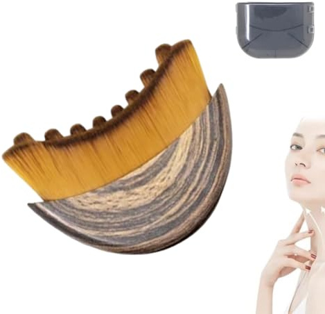 OUDQFCJ Spazzola Viso Contorno Linfatico, Dry Brushing Face Brush in Setole Ultra Morbide, Spazzola a Secco per Drenaggio Linfatico Viso, Linfodrenante & Contouring mento e mascella, per Viso