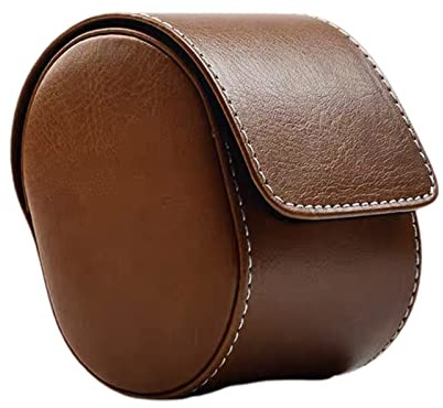 MEILVMEIJI Rouleau de montre en cuir PU pour rangement de montres et bijoux - Coussin antidérapant amovible - Noir et marron 1