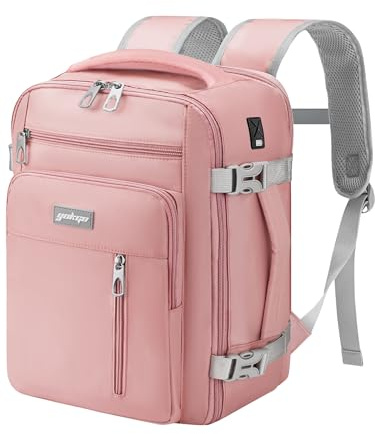 YOKGO Ryanair Handgepäck 40x30x20, Erweiterbar 40x30x25 für Eurowings 24-30L Klein Reiserucksack Handgepäck Rucksack mit Laptopfach 15,6, USB Ladeanschluss, Business Travel Backpack für Herren Damen | 24-30L Erweiterbare Carry on Backpack Damen Herren für Wizzair Vueling. mit 15,6 Laptopfach zum Wandern Arbeit