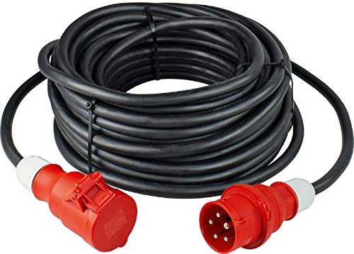 as - Schwabe Starkstrom Verlängerungskabel 50 m H07RN-F 5G2,5-400V/16A/ca. 11kW - Verlängerungsleitung Baustelle - 5-polige, robuste CEE Verlängerung für Außenbereich - IP44 - Made in Germany, 61017