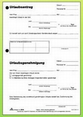 RNK-Verlag Reimer Nachf. Kuhn Premium Urlaubsantrag A5 RNK 2915 50bl Block