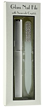 Hot Off The Press Lime à ongles en verre pour nail art, incrustée de cristaux Swarovski et livrée avec son étui