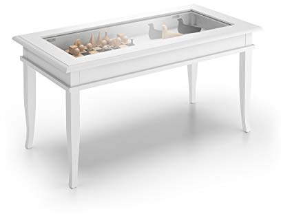 MOBILI FIVER, Table Basse, Classico, Blanc Mat, NV, Table Basse de Salon, Made in Italy