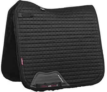LeMieux Merino+ Sensitive Eurojump Square Lammfell Satteldecke, schwarz/schwarz, L