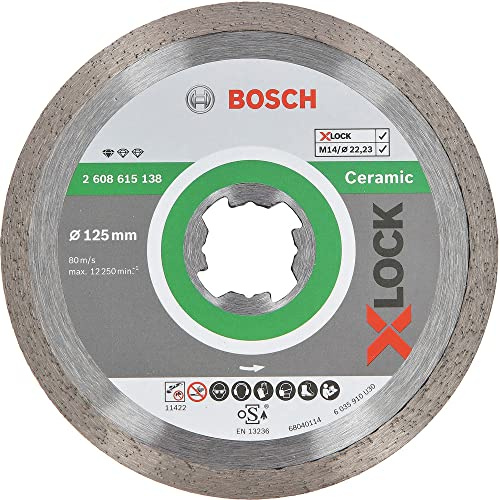 Bosch Professional Diamanttrennscheibe Standard (für Keramik, X-LOCK, Ø125 mm, BohrungsØ: 22,23 mm), Ø 125 mm