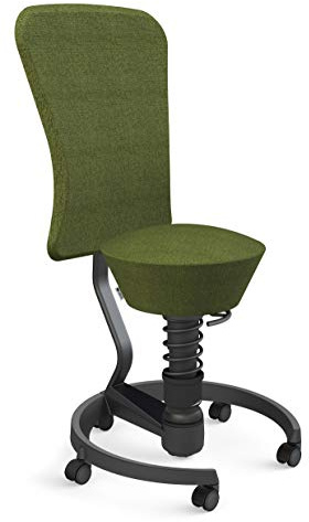 aeris Swopper – Hocker mit Lehne – Bürohocker höhenverstellbar – Schreibtischstuhl gegen Rückenschmerzen – Ergonomischer Bürostuhl und Sitztrainer, Feder Low