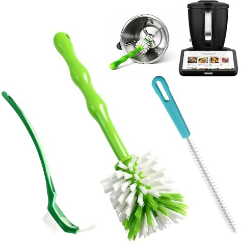 3er-Set Reinigungsbürste für Thermomix TM7 TM31 TM5 TM6 / Monsieur Cuisine Connect, Mixtopfbürste Messerbürste mit Nylonborsten, Reiniger Spülbürste Set Zubehör Werkzeug für Mixtopfmesser/Mixtopf