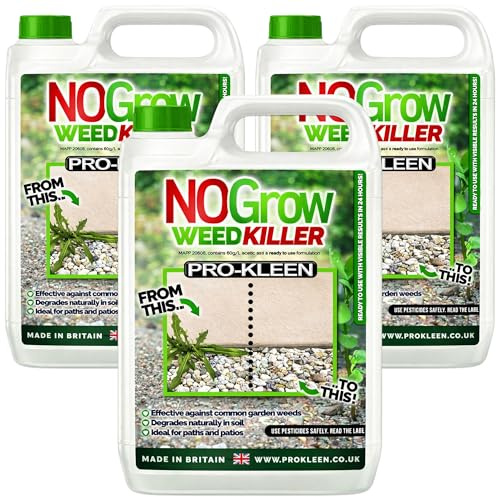 Pro-Kleen NOGrow Weed Killer 15L, See Results In Hours, Double Strength, Glyphosate Free, Kills Moss, Effective on Annual and Perrenial Weeds, Eco-Friendly, Organic, Children and Pet Safe Once Dry