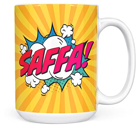 Mug Monster Tazza con nome personalizzata, con scritta Comic Super Hero, regalo personalizzato con testo, tazza da caffè in ceramica, regalo per uomini o donne, extra large e tazza gigante