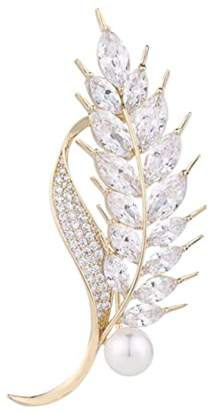 LIOONS Brosche Weizenohr Broschen für eingelegte Strasssteine ​​Anstecknadel Mädchen Schalnadel Art Kragennadel Breastpins Geschenkkragenclips