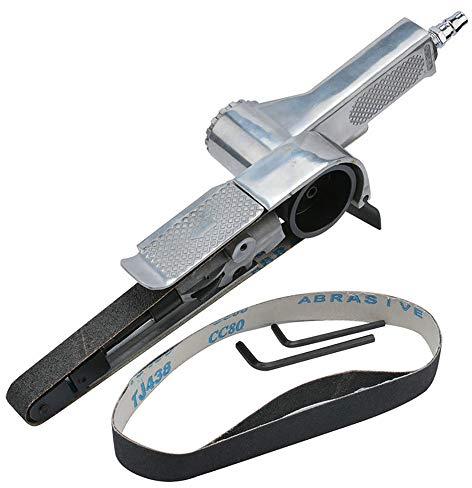 OUSIKA Pneumatische Bandmaschine – Luftbandschleifer, drehbare pneumatische Handschleif- und Poliermaschine, 520 x 20 mm, 16000 U/min Polieren