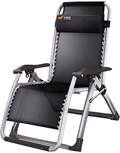 Leichte BSJZ Gartenliegen und Liegestühle, Zero-Gravity-Stuhl, Metall-Sonnenliege, klappbare Sonnenliege, rostbeständig, mit atmungsaktivem synthetischem Stoff, max. 80 kg (Farbe: ohne Kissen)