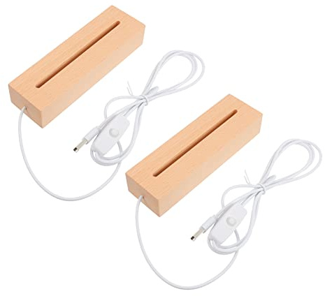 Artibetter 2 Stück Lichtsockel Holz Kunsthandwerk Acryl-Tabletts Für Displays Kristall-Display-Ständer Basislicht Für Beleuchtungstafel Lichter Display-Sockel Beleuchteter