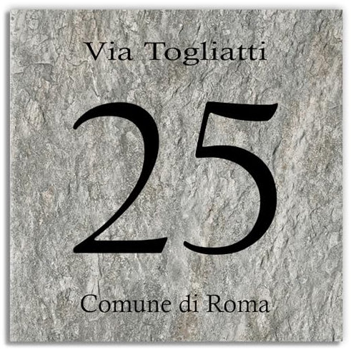 Stileitaliano targa numero civico in alluminio per esterno personalizzato con trattamento anti UV (Pietra)