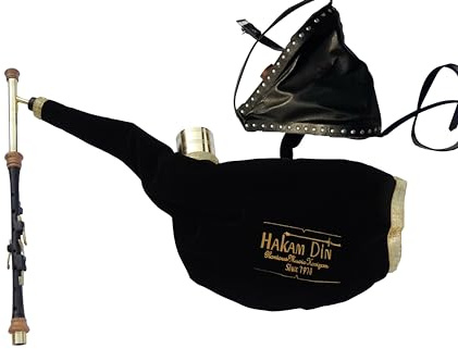 Hakam Din Irish Uilleann Pipes Übungsset in D Student Dudelsack für Anfänger, Starter-Set Irland Dudelsack mit einem Messing-4-Tastenwechsler, Schilfrohr und einem Anfänger-Leitfaden (evtl. nicht in