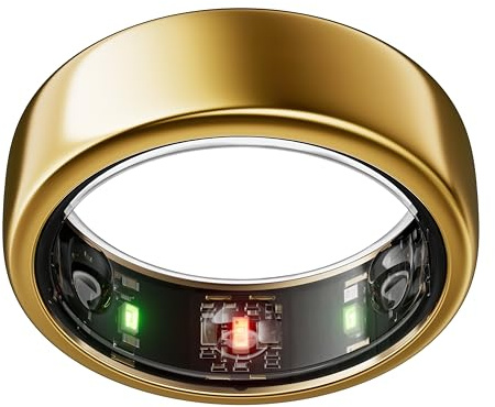 Oura Gen3 Horizon Smart Ring - Size 8, Gold | Sleep, Heart Rate and Fitness Tracking Wearable - Up to 7 Day Battery Life - iOS/Android Compatible - Size First with Oura Sizing Kit