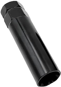 CGEAMDY 7 Spline Radmutternschlüssel, Radmutternantrieb Tuner Schlüssel Werkzeug, Radmutternentferner Mit Steckschlüssel, Ersatzschlüssel für Lug Nuts(Schwarz)